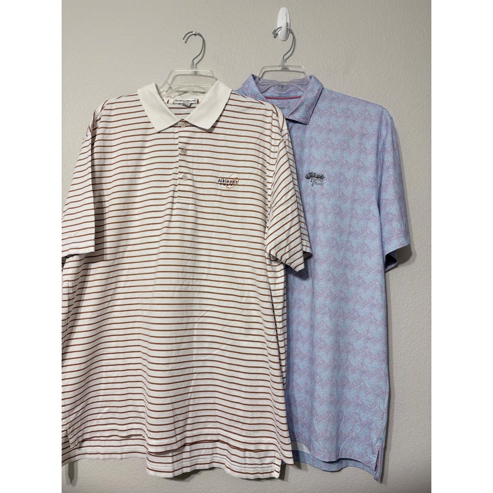 Lot of 2 Golf Polos Peter Millar Whisper Rock Johnnie O Torrey Pines XL Mens